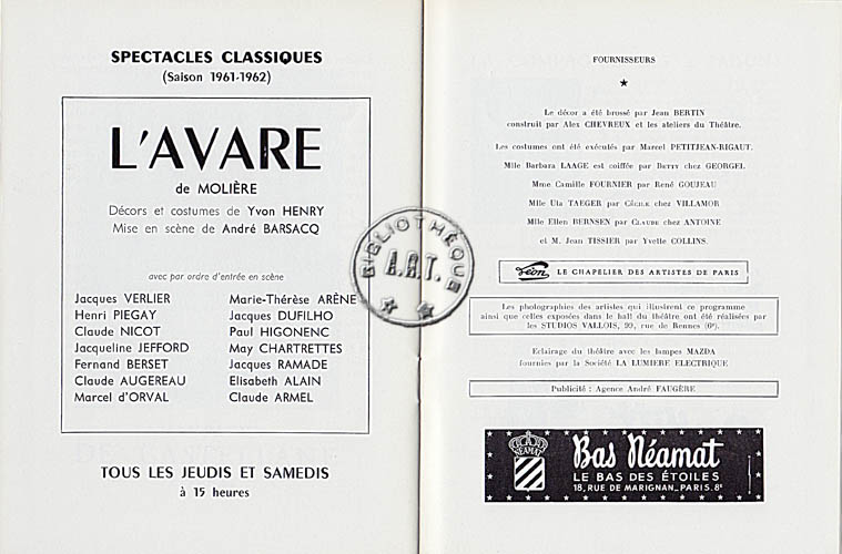 Les programmes de Théatre de l\