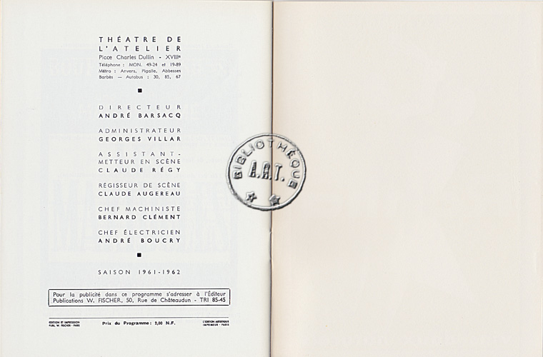 Les programmes de TThéatre de l\