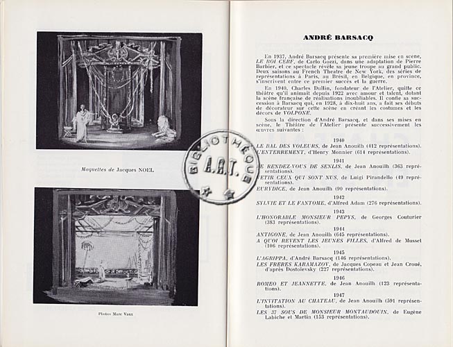 Les programmes de Théatre de l\