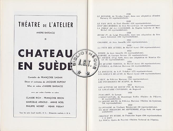 Les programmes de Théatre de l\