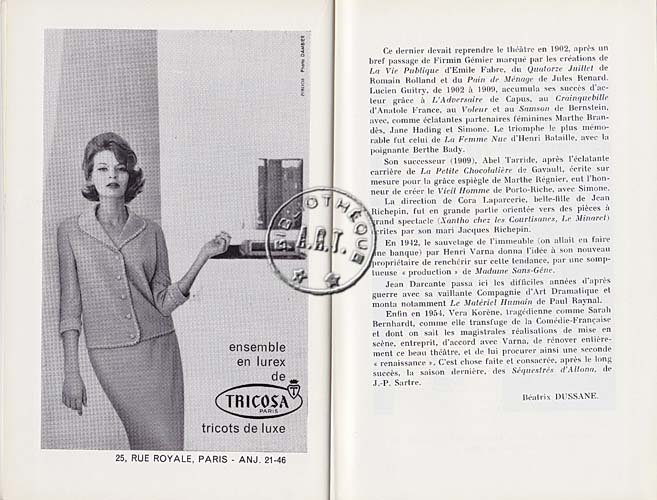 Les programmes de Théatre de l\