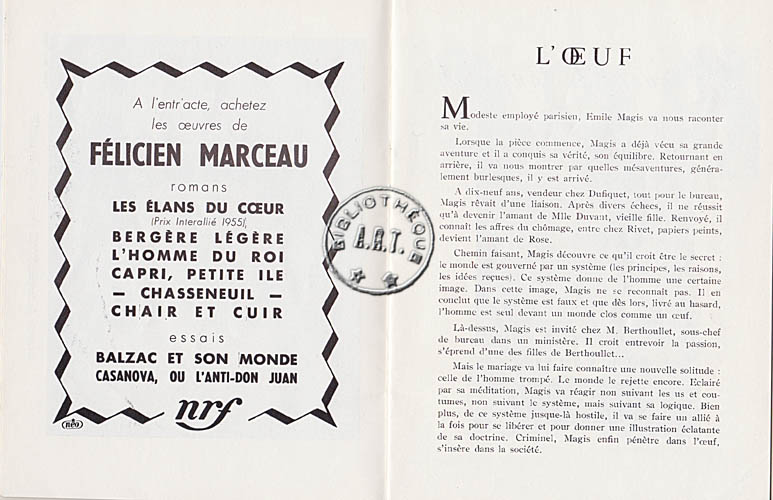 Les programmes de Théatre de l\