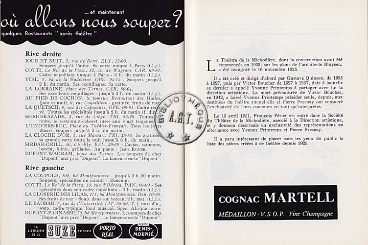 Les programmes de TThéatre de l\