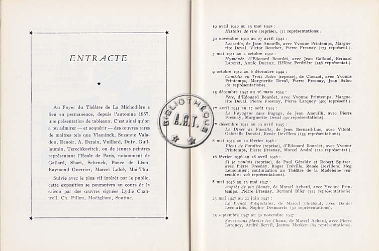 Les programmes de Théatre de l\