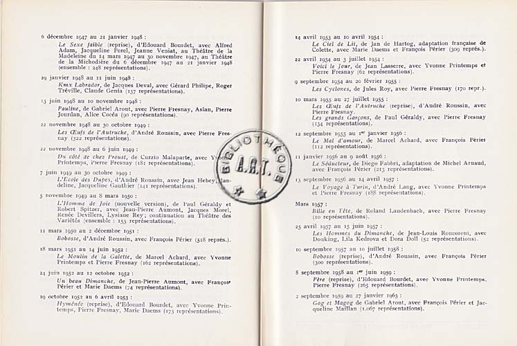Les programmes de Théatre de l\