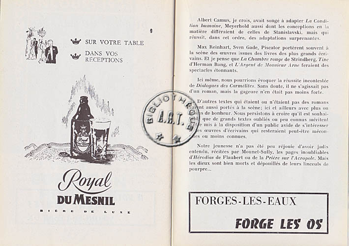 Les programmes de Théatre de l\