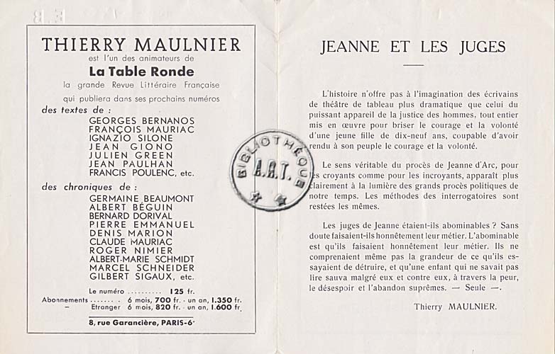 Les programmes de Théatre de l\