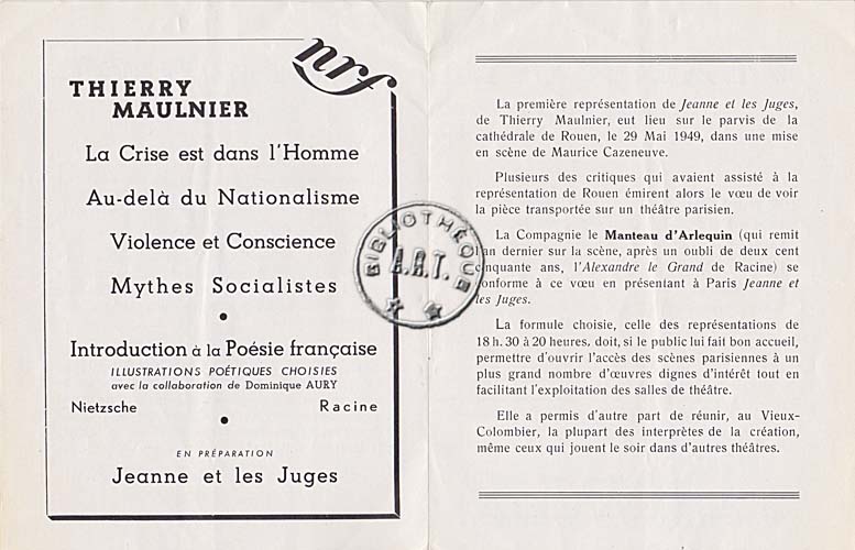 Les programmes de Théatre de l\