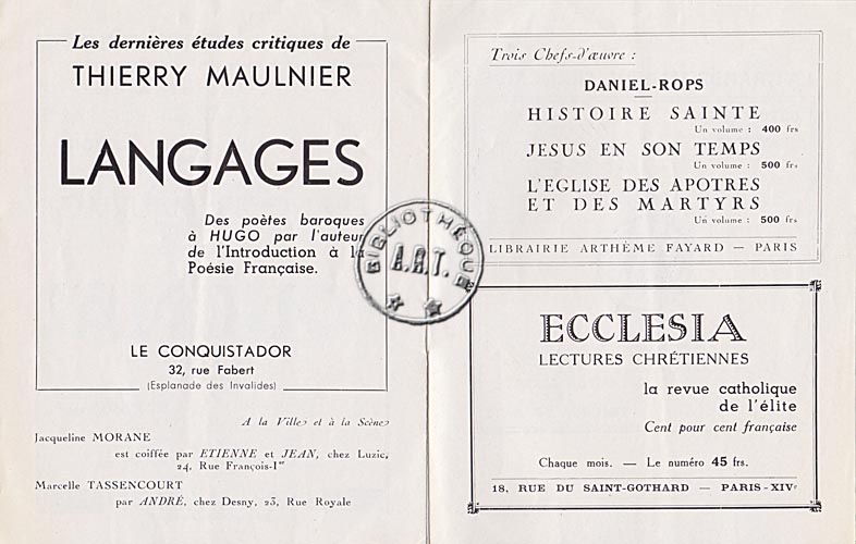 Les programmes de Théatre de l\