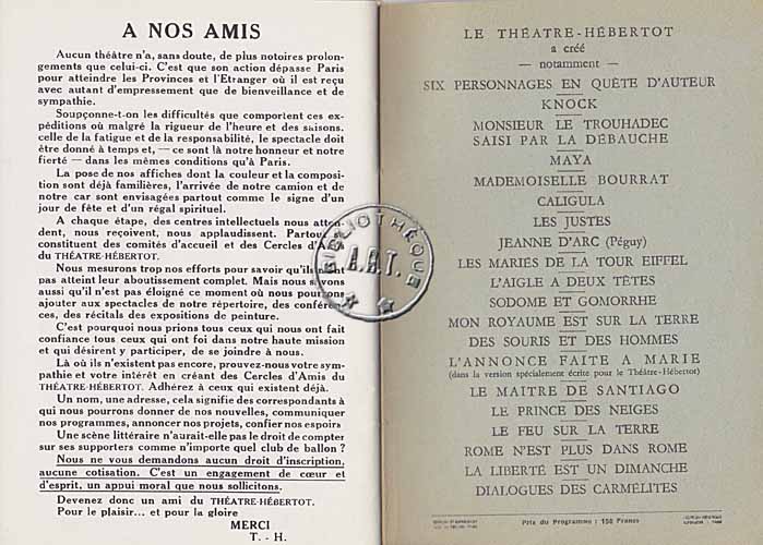 Les programmes de Théatre de l\