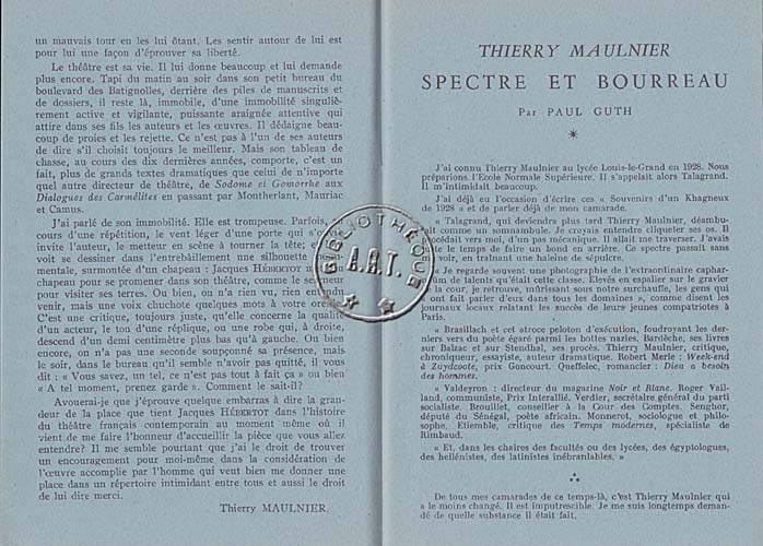 Les programmes de Théatre de l\