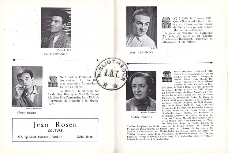 Les programmes de Théatre de l\
