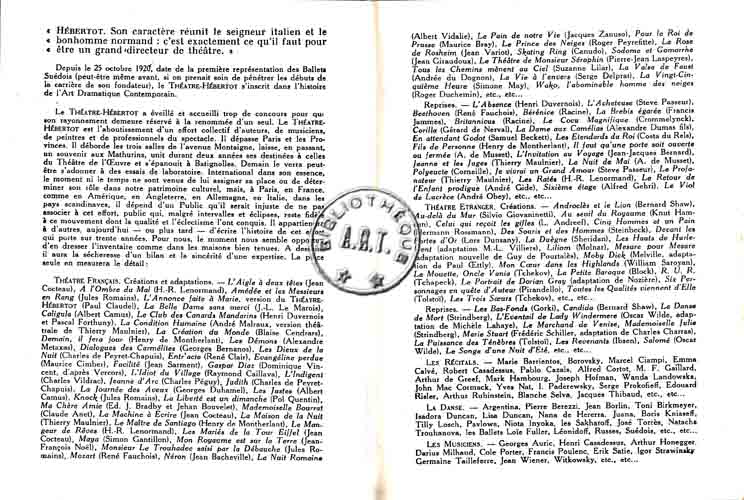 Les programmes de Théatre de l\