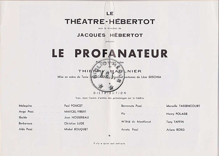 Les programmes de Théatre de l\