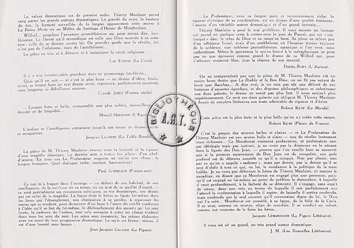 Les programmes de Théatre de l\
