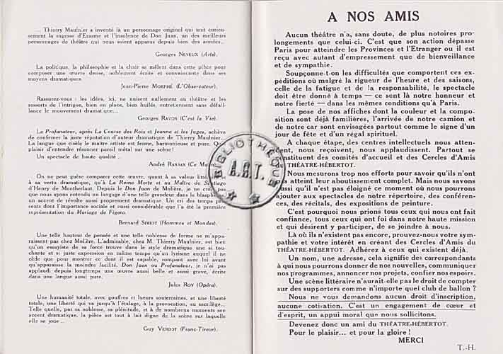 Les programmes de TThéatre de l\