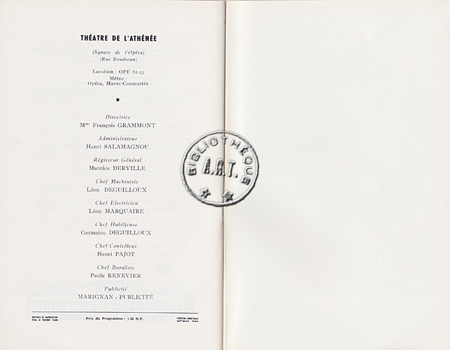 Les programmes de TThéatre de l\
