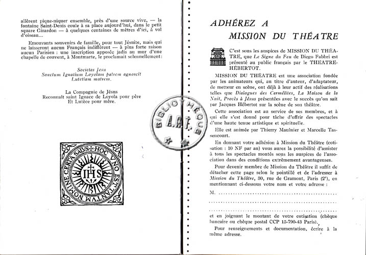 Les programmes de Théatre de l\