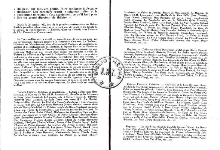 Les programmes de Théatre de l\
