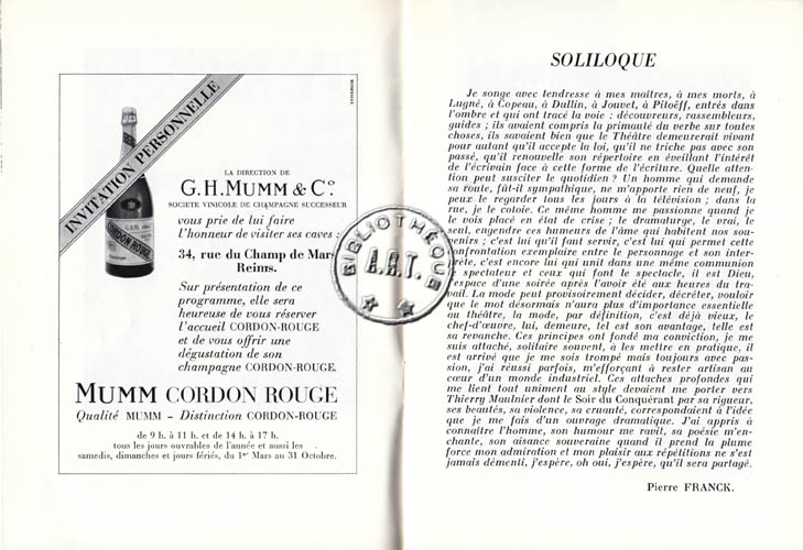 Les programmes de Théatre de l\