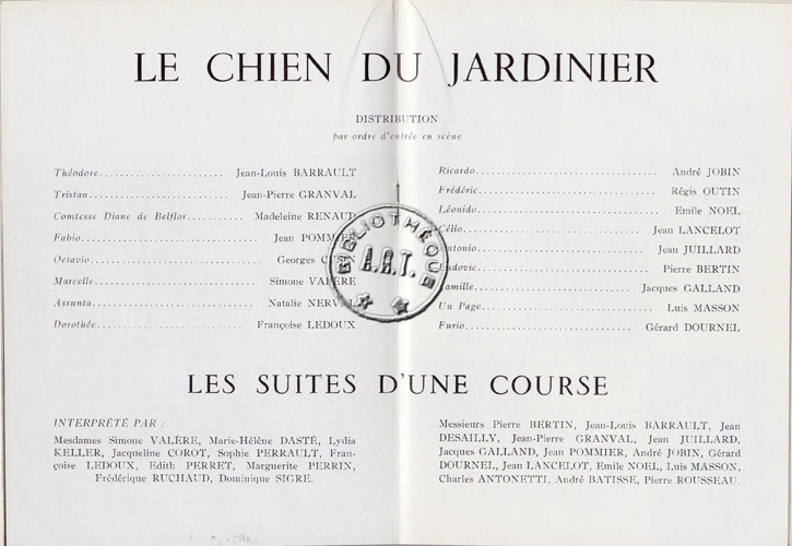 Les programmes de Théatre de l\