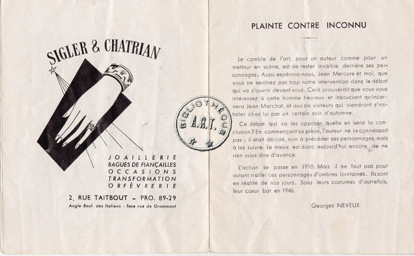 Les programmes de Théatre de l\