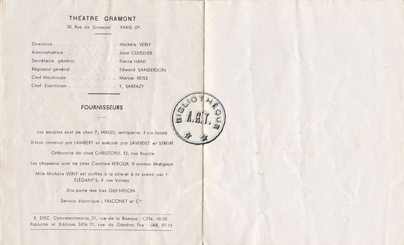 Les programmes de Théatre de l\