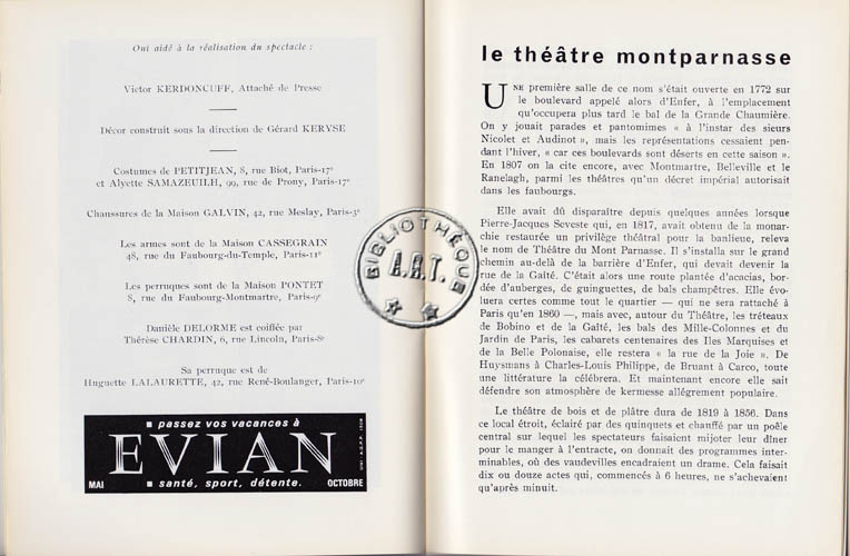 Les programmes de Théatre de l\