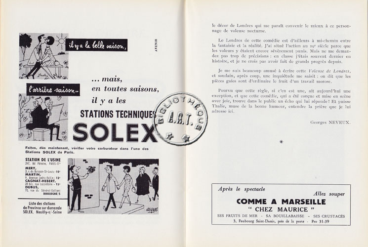 Les programmes de Théatre de l\