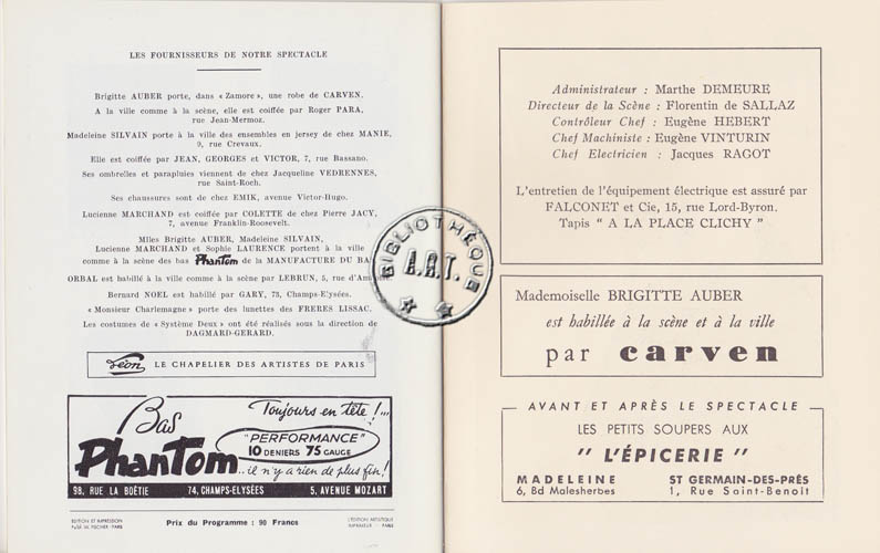 Les programmes de Théatre de l\