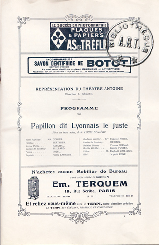 Les programmes de Théatre de l\