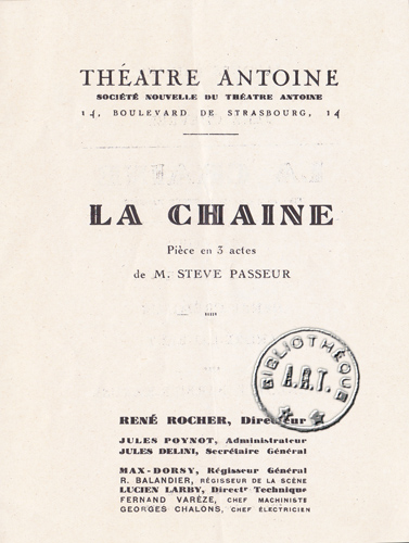 Les programmes de Théatre de l\
