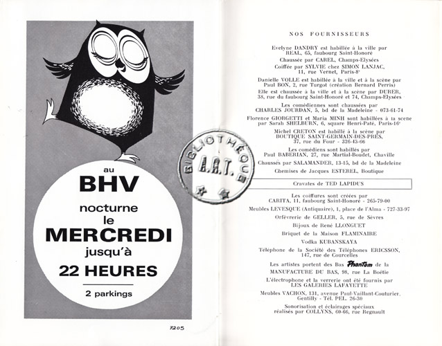 Les programmes de Théatre de l\