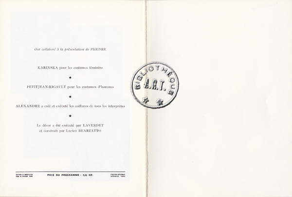 Les programmes de Théatre de l\