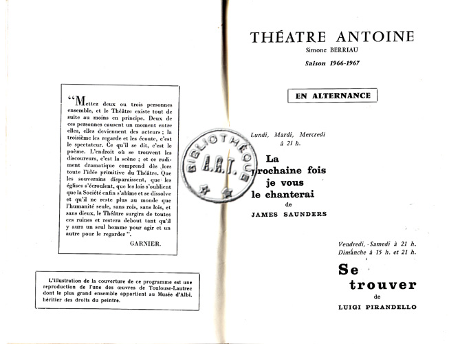 Les programmes de Théatre de l\