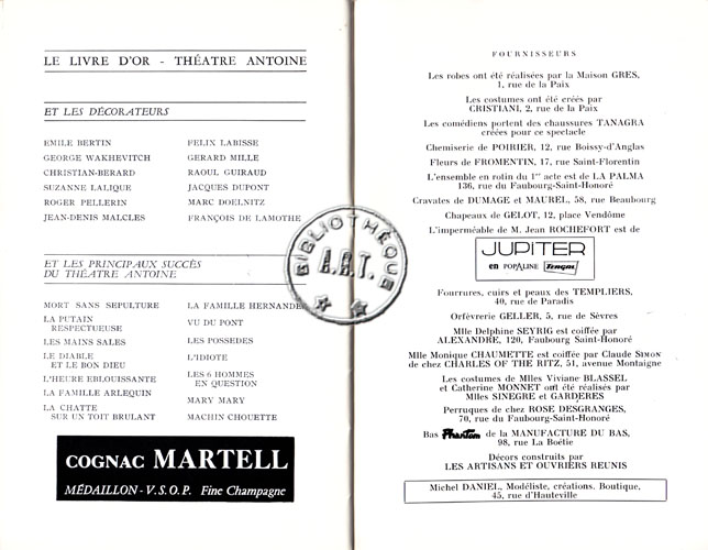 Les programmes de Théatre de l\
