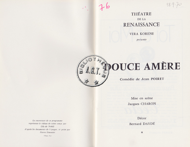 Les programmes de Théatre de l\