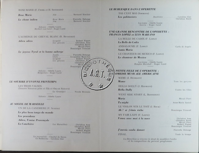 Les programmes de TThéatre de l\