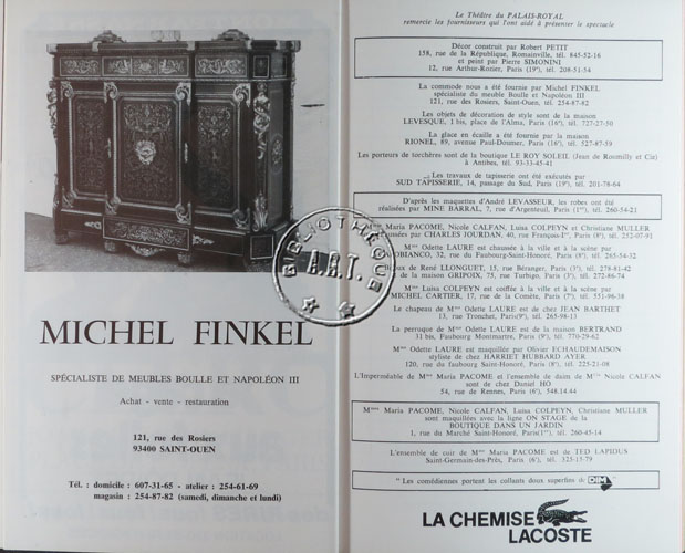 Les programmes de Théatre de l\