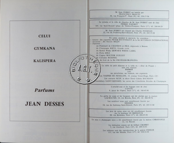 Les programmes de Théatre de l\