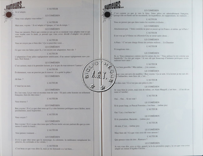 Les programmes de Théatre de l\