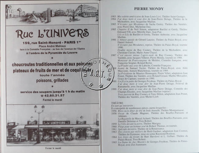 Les programmes de Théatre de l\