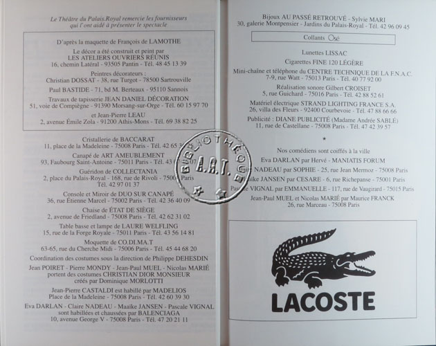 Les programmes de Théatre de l\