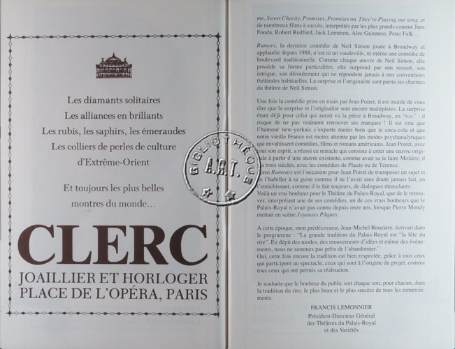 Les programmes de Théatre de l\