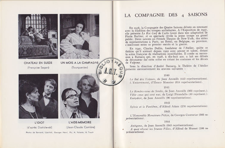 Les programmes de Théatre de l\