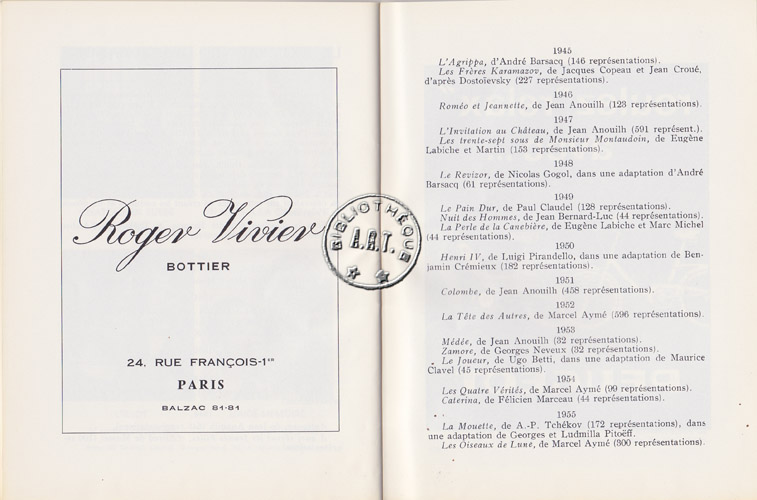 Les programmes de Théatre de l\
