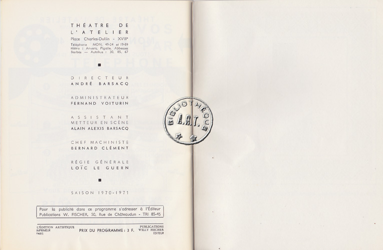 Les programmes de Théatre de l\