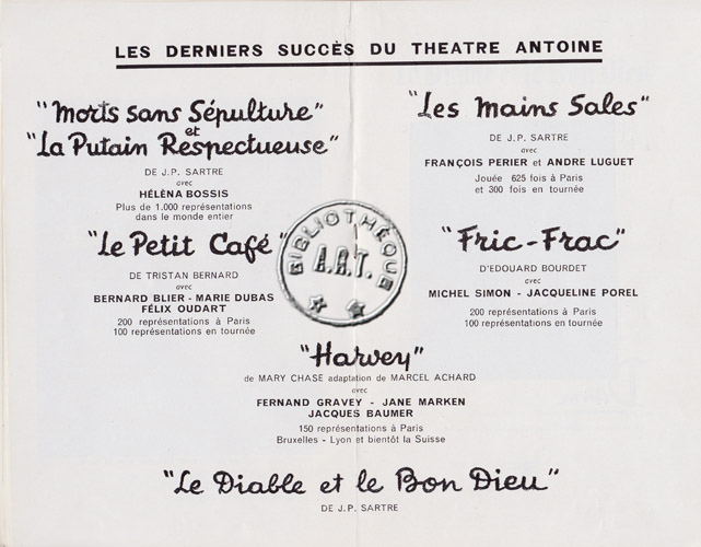 Les programmes de Théatre de l\