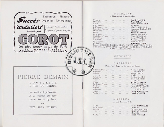 Les programmes de Théatre de l\