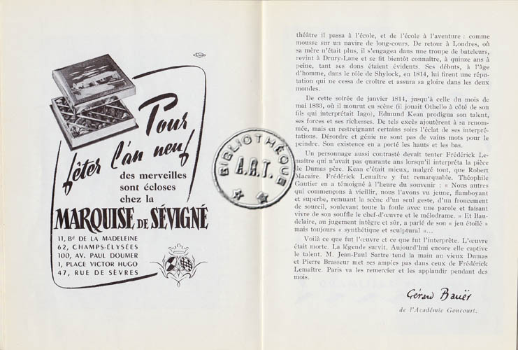 Les programmes de Théatre de l\